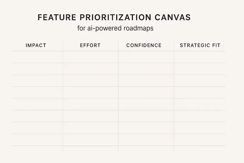 AI roadmap prioritization canvas