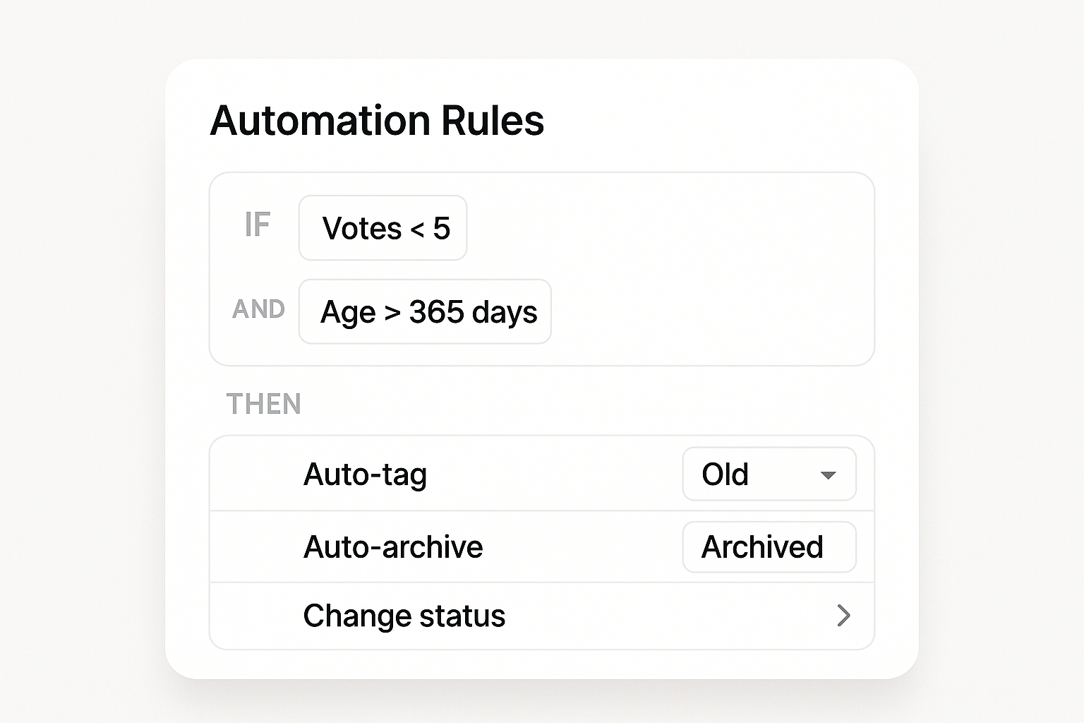 Automation rules UI