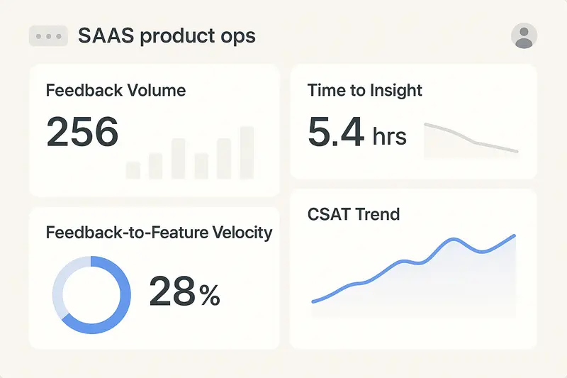 Metrics dashboard for product ops