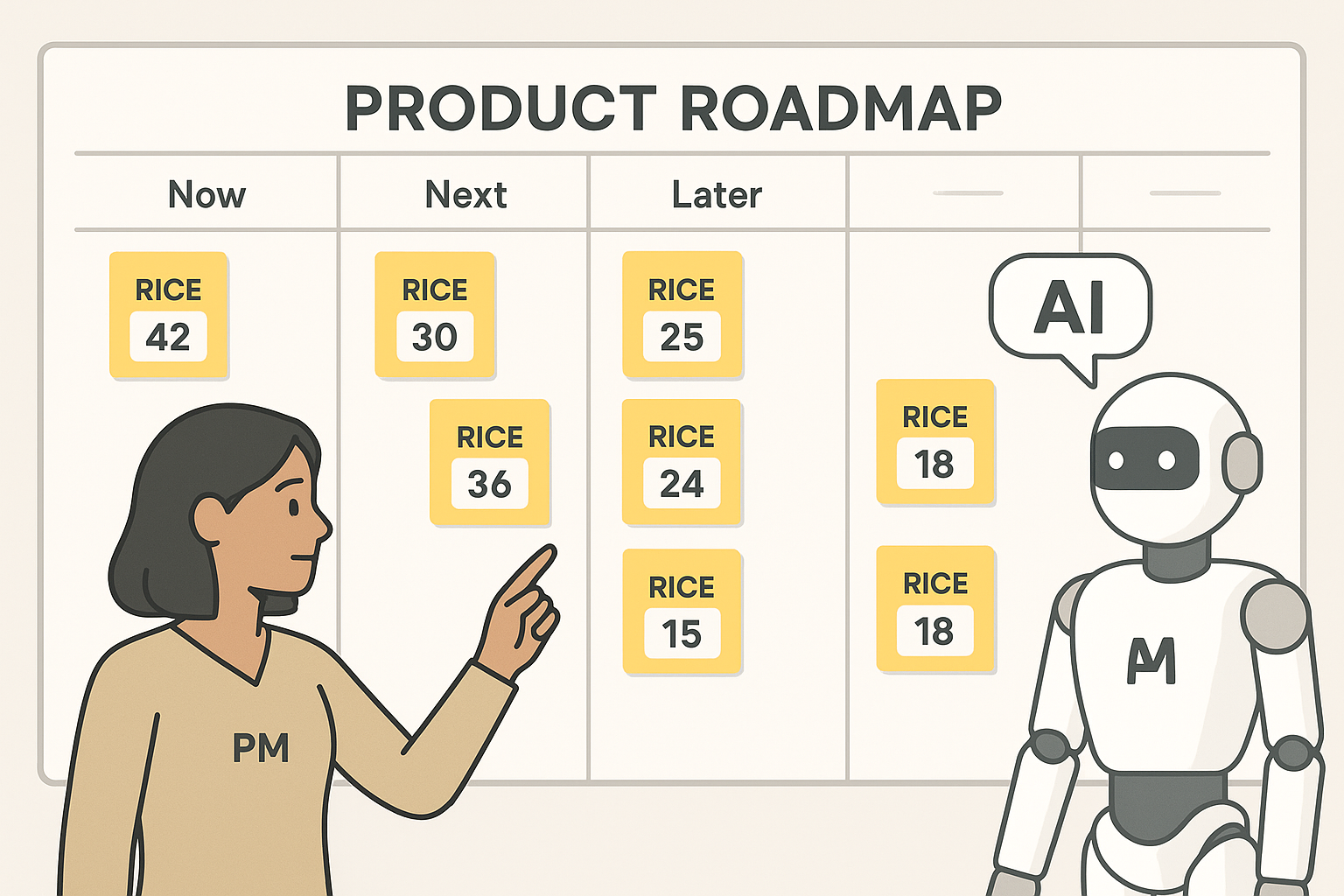Prioritizing a roadmap with RICE and an AI overlay