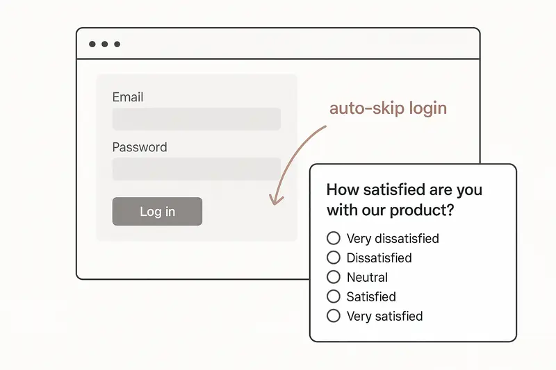 Skip Sleekplan widget login for anonymous surveys