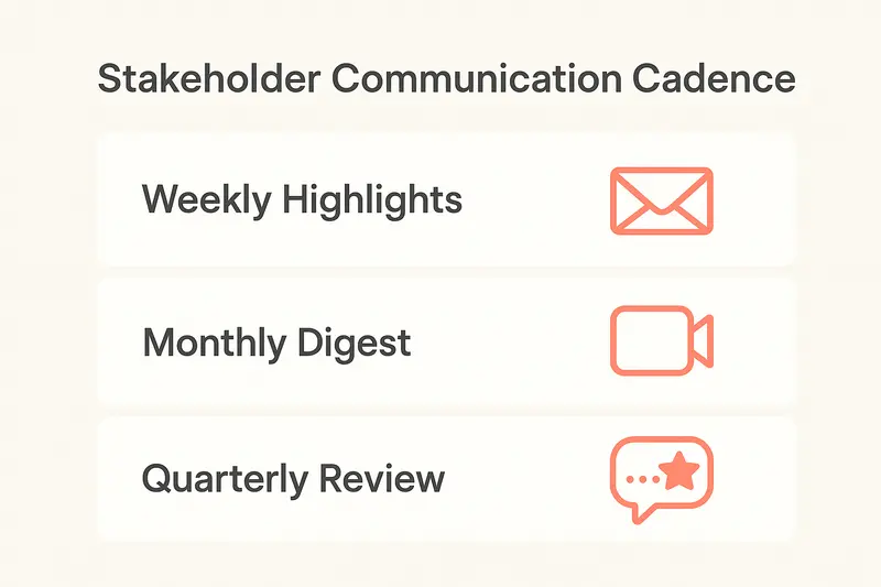 Clean UI of stakeholder communication cadence