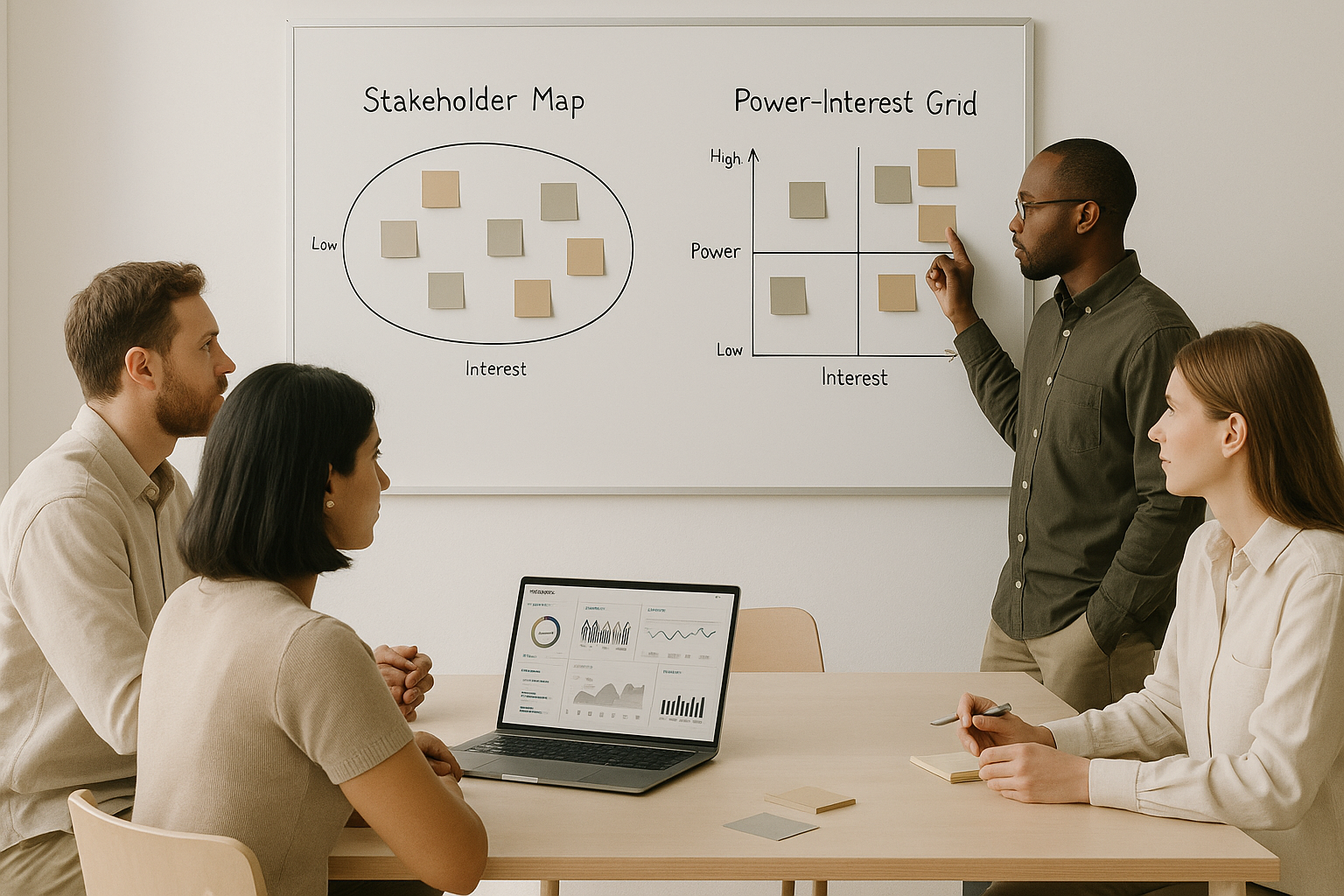 Stakeholder workshop with power interest grid