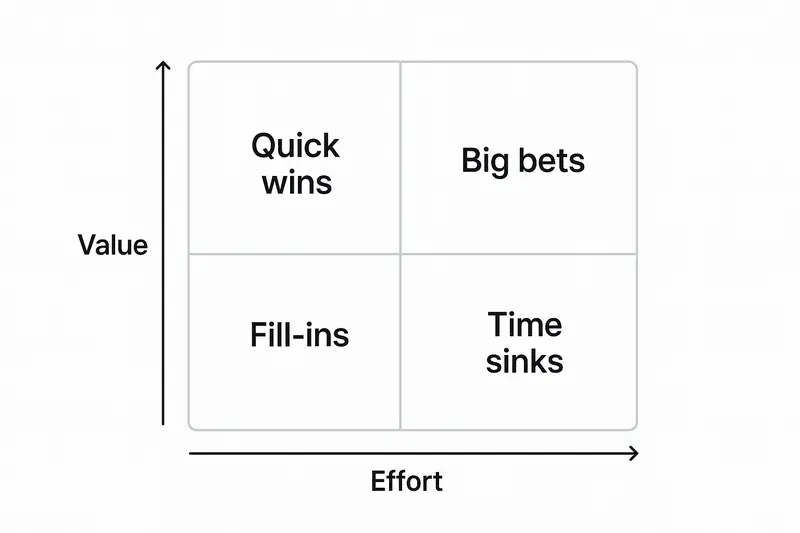 Value vs Effort matrix